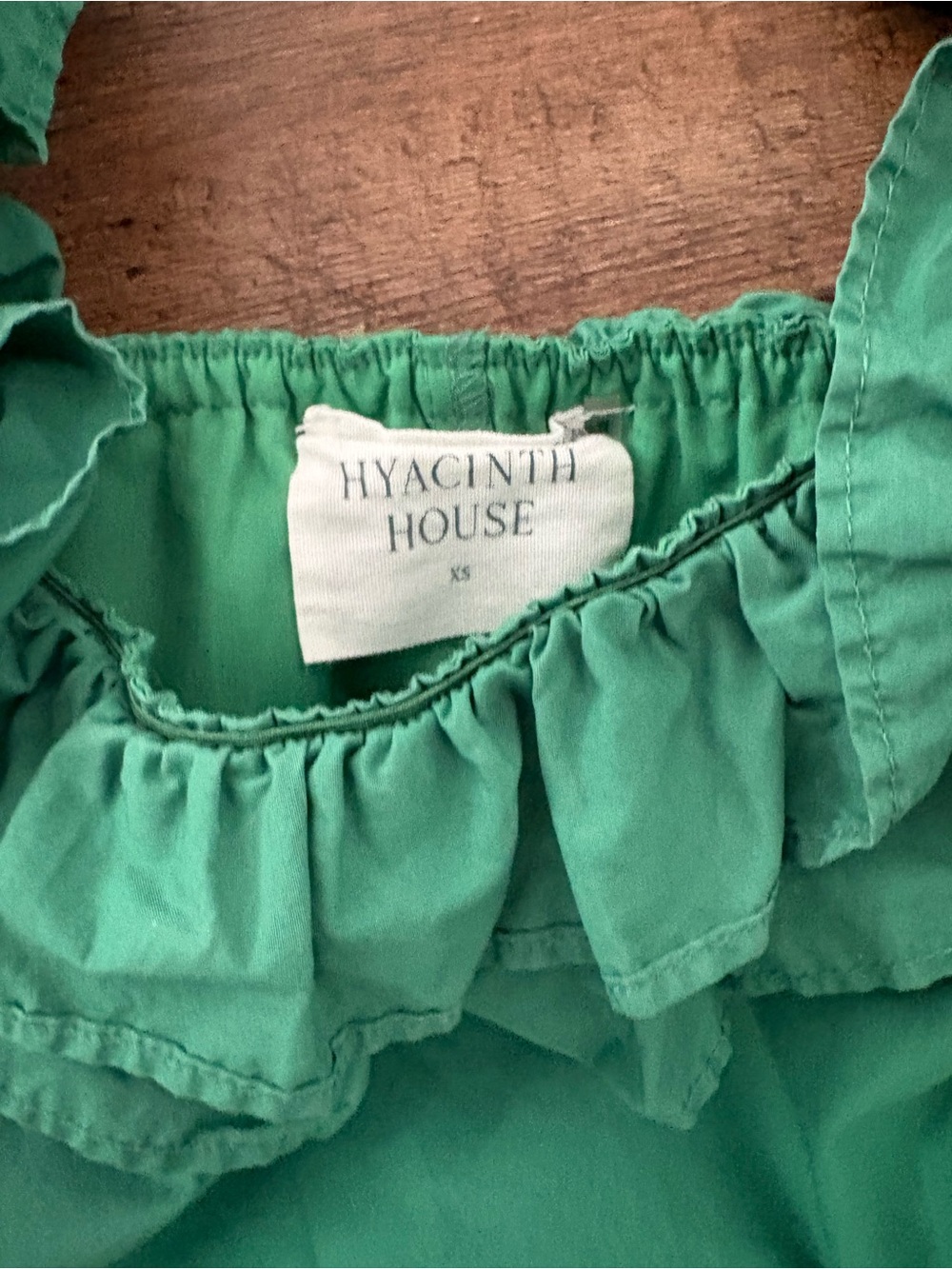 Ruffled Strap Midi Dress in Emerald Green - Picture 2 of 3
